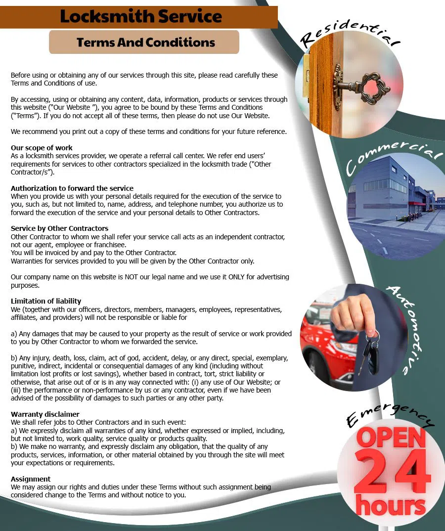 Steger Locksmith Store Steger, IL 708-629-3221 - Terms-and-conditions